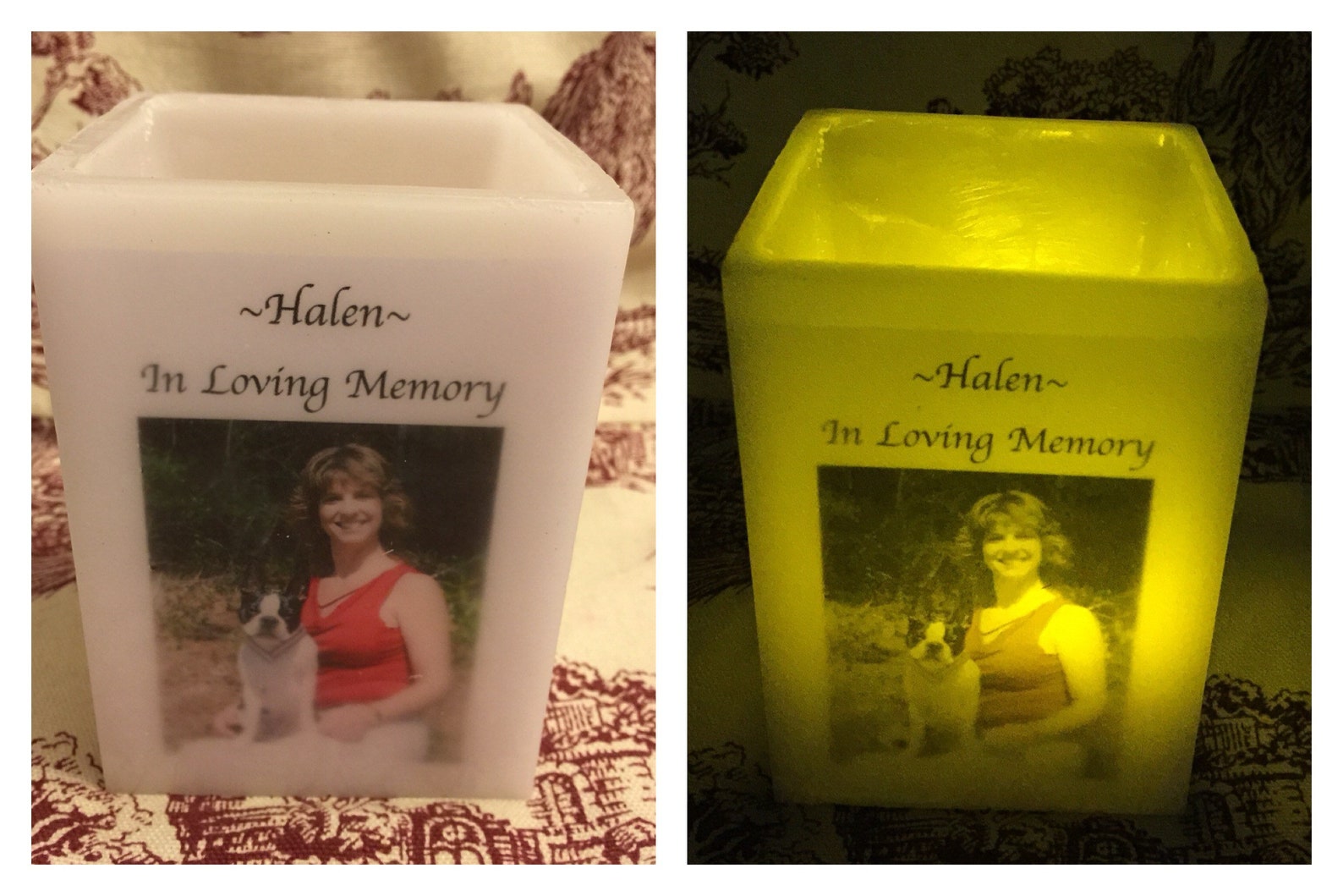 Personalized Picture Candle/Memorial Candle with battery Etsy