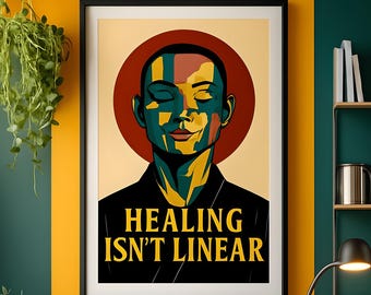 Mental Health Art Poster | Painterly Abstract Inspirational Print