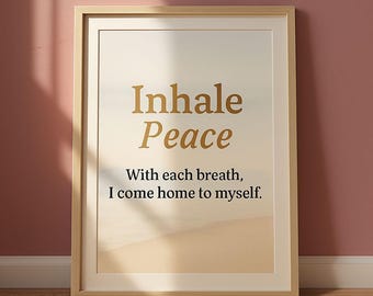 Poster "Inspira la pace", decorazione per la stanza della meditazione, arte murale motivazionale