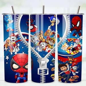 Envoltura para vaso de dibujos animados, envoltura para vaso de 20 oz por sublimación, envoltura para vaso de dibujos animados para niños, envoltura para vaso de 20 oz para niños, vaso de dibujos animados PNG
