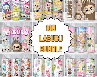 Envoltorios para vasos La-bu-bu: paquete PNG de 20 oz para sublimación, envoltorio de vaso con dibujos de Ka-wai para regalo infantil