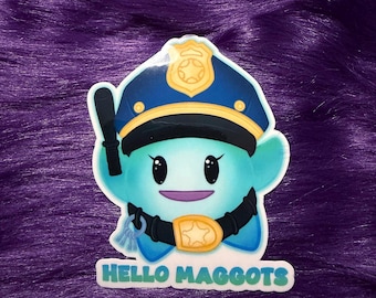 Hello Maggots Fängelsevakt Lumalee Lilla Stjärnan Vattentät Klistermärke