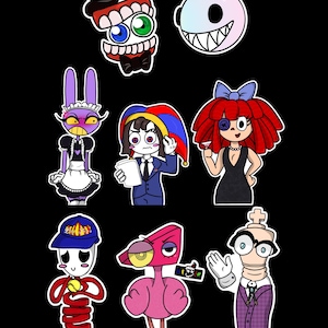 Amazing Digital Circus Topsy Turvy Waterproof Sticker