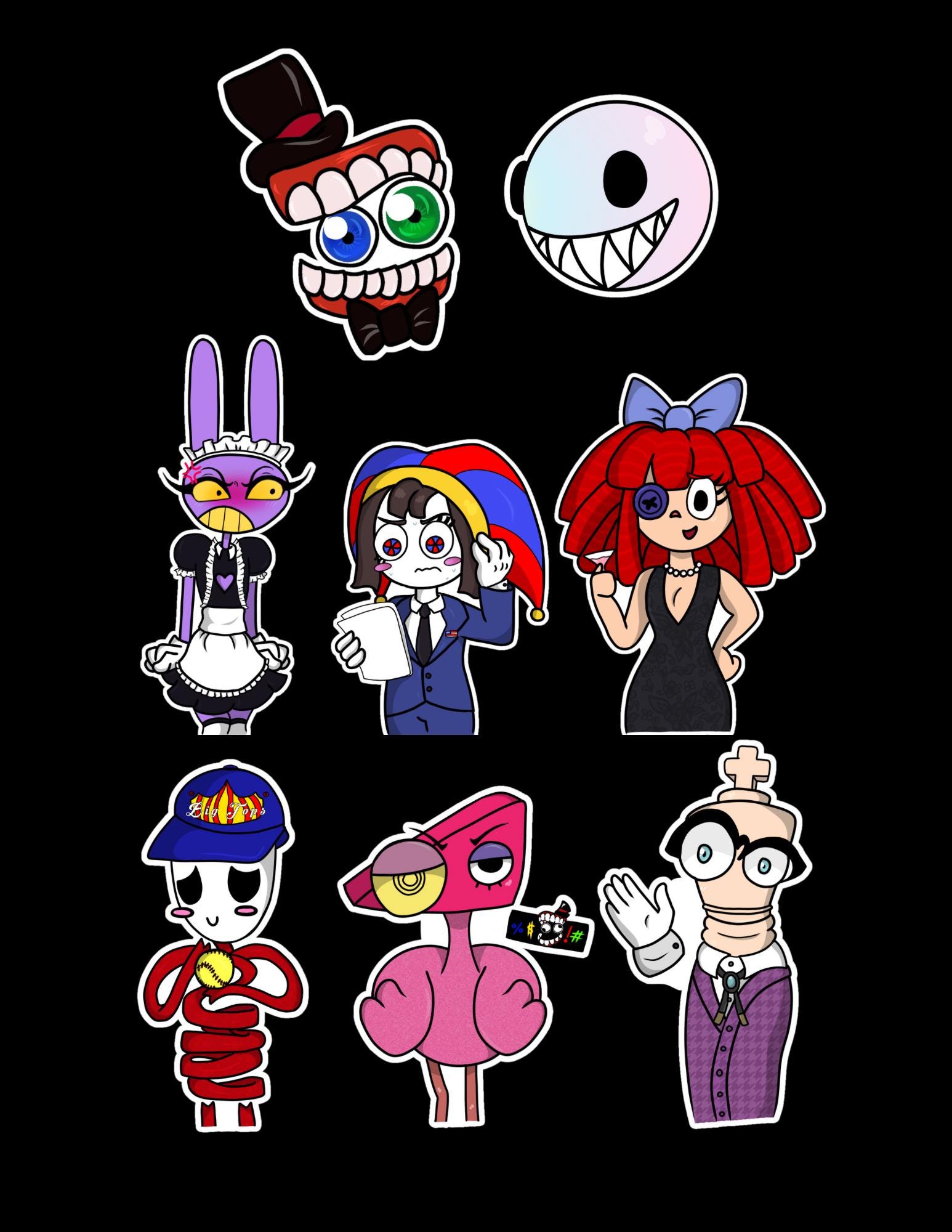 Digital Circus Waterproof Stickers - Etsy