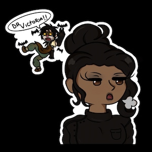 Decoratieve sticker Victoria Frankenstein en de Batnapping of Ygor