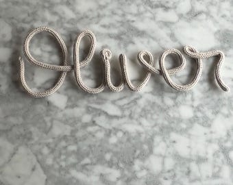 Personalized Knit Wire Name Sign – Medium, Custom Nursery & Kids Room Décor