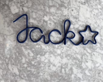 Personalized Knit Wire Name Sign – Large with shape, Custom Nursery & Kids Room Décor