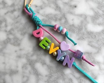 Personalized Name Keychain: Custom Beaded Bag Accessory