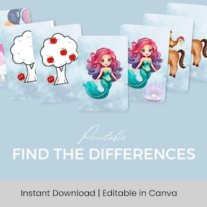 Gioco di carte "Trova le differenze" - Carte rompicapo "Trova le differenze" per bambini, divertente gioco di intelligenza visiva, gioco da viaggio e da festa