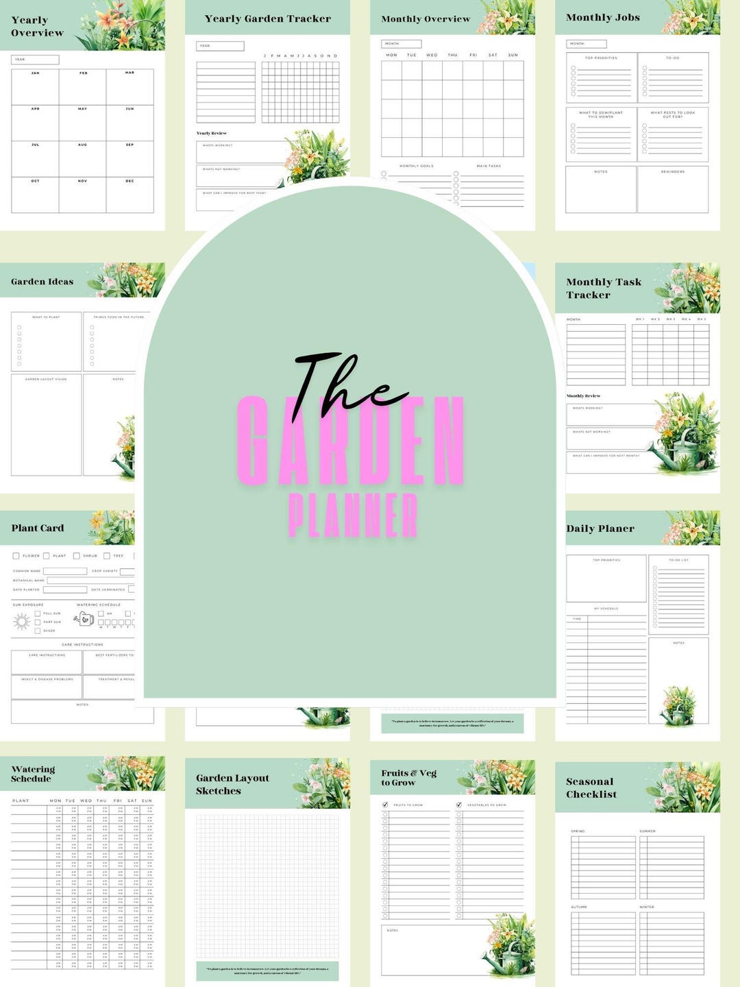 2025 Garden Planner Printable: Editable Canva Template (instant ...