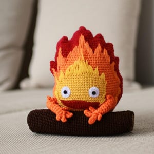 Amigurumi Calcifer Crochet Pattern | Crochet Calcifer Pattern | Calcifer Plush | Fire Demon Crochet Pattern | PDF File