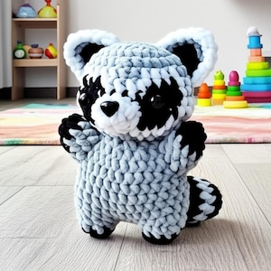 Amigurumi Raccoon Crochet Pattern | Crochet Raccoon Plush Toy | Amigurumi Raccooon Plush | Kawaii Crochet | Raccoon Crochet Pattern PDF