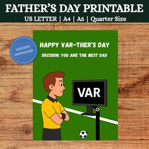 Vatertagskarte, Fußballkarte für Papa, Vatertag zum Ausdrucken