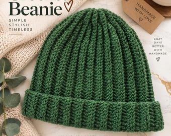 Handmade Chunky Crochet Beanie, Unisex Winter Beanie