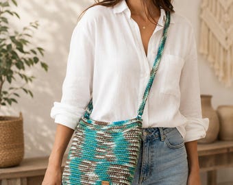Crochet Bag Pattern PDF, Striped Hobo Bag Tutorial