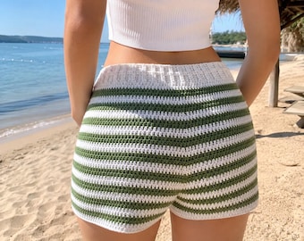 Striped Crochet Shorts Pattern PDF | Beginner Summer Crochet Tutorial