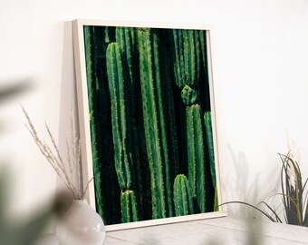 Modern Cactus Print - Southwestern Wall Art, Boho Desert Art, California Inspired Home Decor, Contemporary Cactus Photo