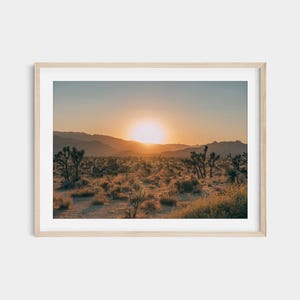 Joshua Tree Desert Sunset Print - California Landscape Art, Southwestern Desert Photo, Wall Decor, Joshua Tree Nature Art