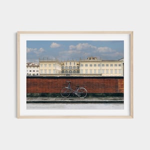 Florence Bicycle Print – Blue Bike Wall Art, Italian Street Photo, Tuscany Travel Decor, European Architecture Photography, Italy Art