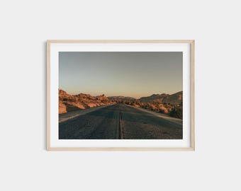 Joshua Tree Desert Road Print: Boho Southwestern Wall Art