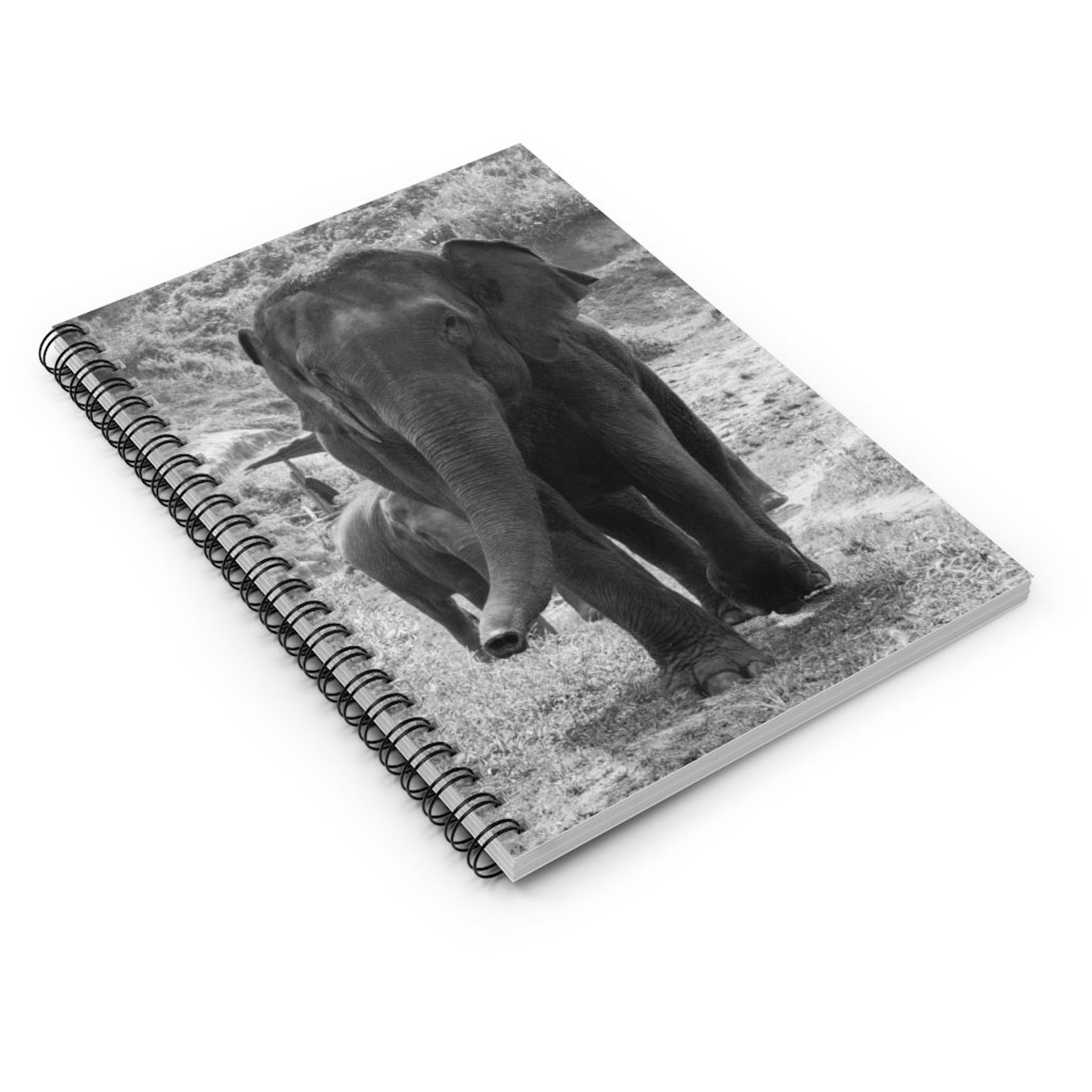 Elephant Notebook Lined Spiral Notebook Elephant Journal Etsy