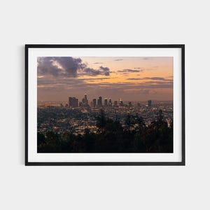 Downtown LA Night Skyline Print: Urban Photography Wall Art