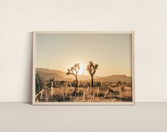 Joshua Tree Sunset Print - California Landscape Wall Art, Home Decor, Artistic Joshua Tree Photo Print