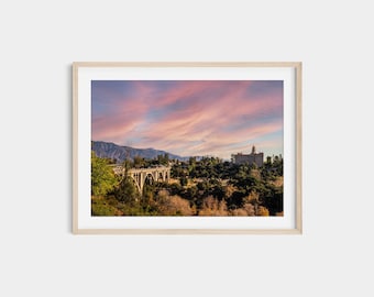 Pasadena Colorado Street Bridge Sunset Print: California Landmark Photography