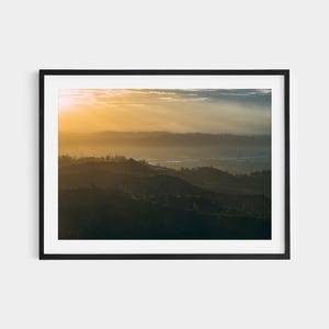 Griffith Park Sunrise Print - Hollywood Hills Landscape Photo, Morning Light Wall Art, Home and Office Decor