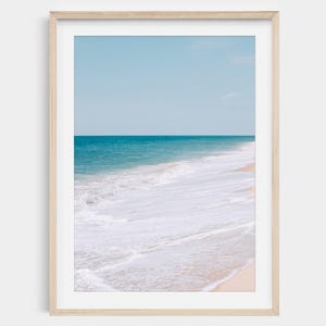 Minimalist Hamptons Beach Print: Coastal New York Wall Art