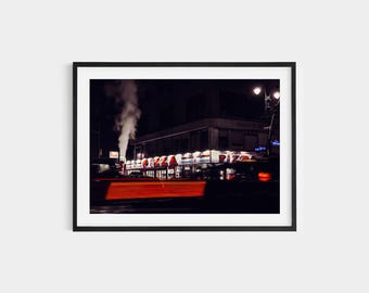 New York Pizza Shop Print – Vintage NYC Wall Art, Retro Street Photography Decor