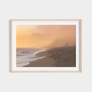 Golden Sunset Malibu Beach Print: California Coastal Wall Art