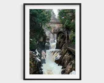 High Falls Gorge Waterfall Print: Adirondack Mountain Landscape Photography