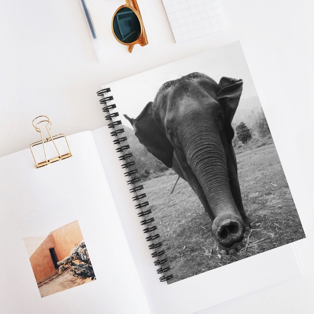 Elephant Notebook Lined Spiral Notebook Elephant Journal Etsy UK