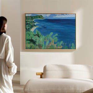 Mare italiano 01, dipinto a olio di M. Wolf, stampa artistica