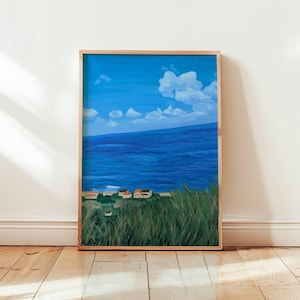 Mare italiano 02, dipinto a olio di M. Wolf, stampa artistica