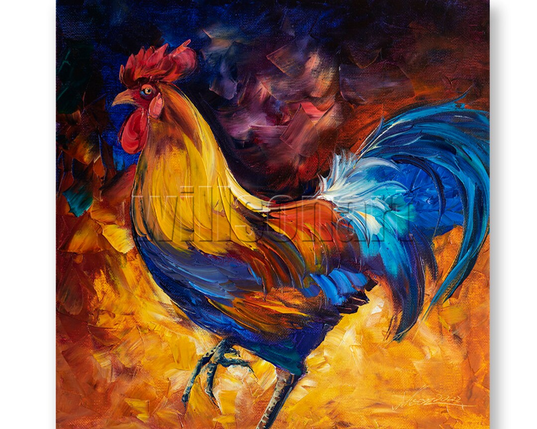 Original Rooster Animal Pintura Al Leo Paleta Texturizada Etsy Espa A Il 1080xN.3780533130 Ljjs