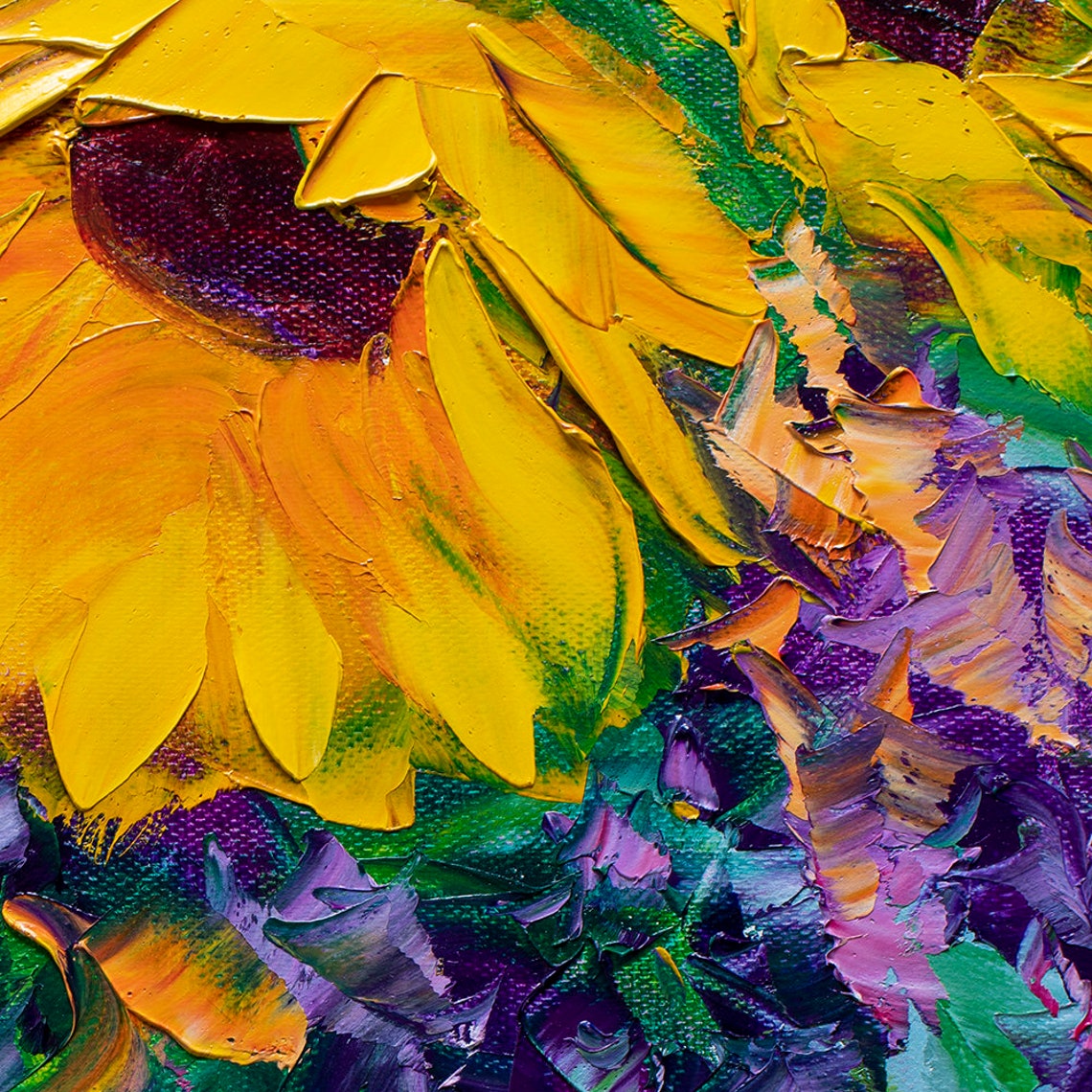 Flower Canvas Oil Painting Original Textured Palette Knife - Etsy