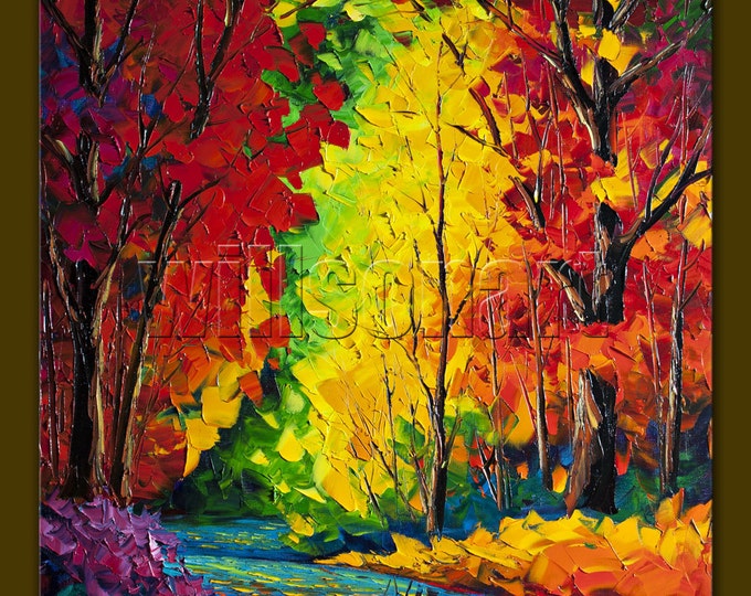 Autumn Landscape Painting Seasons Textured Palette Knife Oil - Etsy