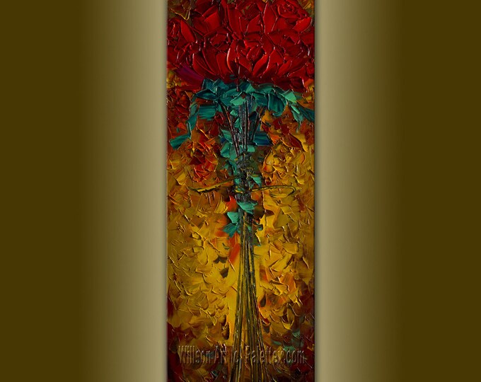 Original Textured Palette Knife Rose Oil Painting Contemporary Etsy