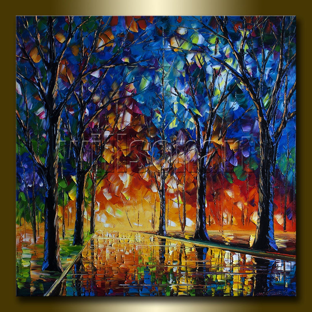 Original Textured Palette Knife Landscape Painting Oil on Canvas