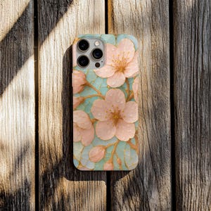 Cherry Blossom Floral Phone Case: MagSafe Compatible, Stylish Protection