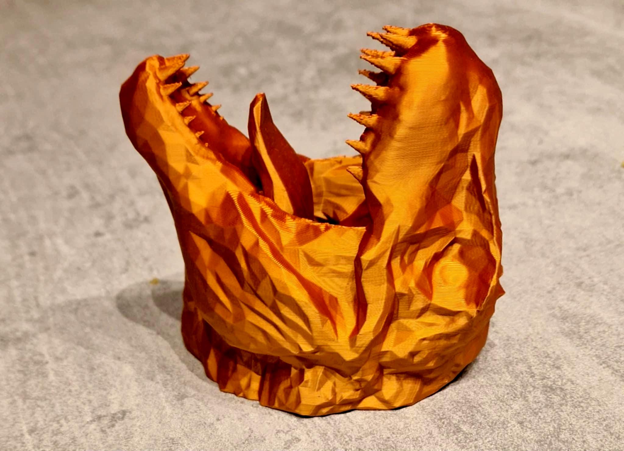 Low-Poly T-Rex Wall Art STL – 3D Printable Dinosaur Head with Triangle Backplate | Geometric Jurassic Decor