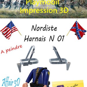 Custom Playmobil ACW 3D Printed - Northern Soldier - Harness 01