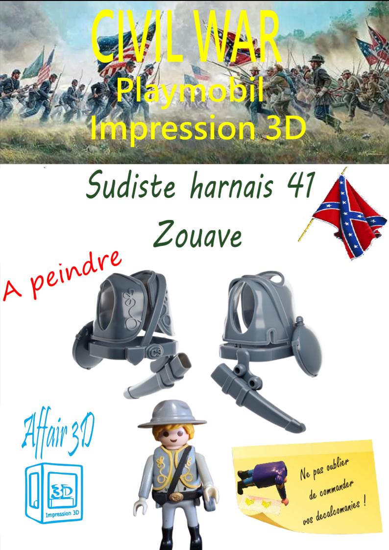 Zouave Officier A Playmobil Pour Citoyen Du Nord Soldat Vs Sudistes Acw Custom
