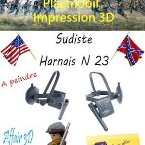 Custom Playmobil ACW 3D Printed - Southern Soldier - Harness 23