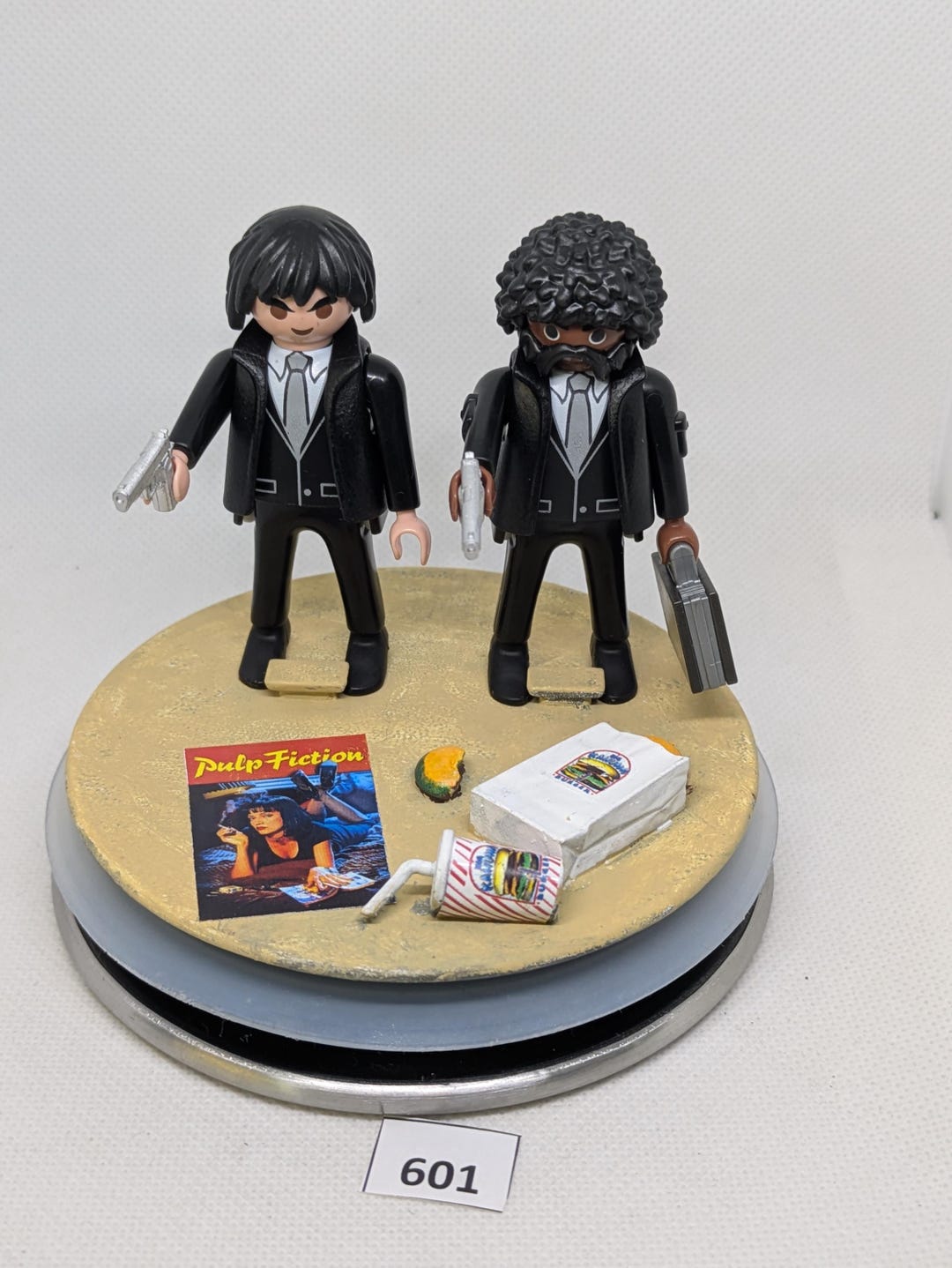 Présentoir En Verre Playmobil Custom Pulp Fiction N°601 - Très Bon état
