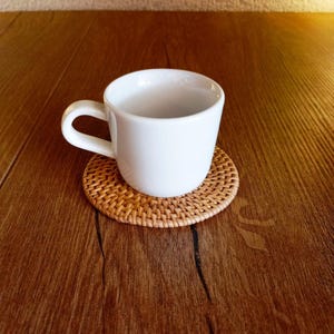 Handmade Rattan Coaster | Single & Set of 4 | Natural Boho Drink Coasters | Eco-Friendly Bali Table Decor
