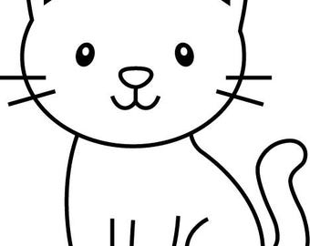 Baby Cat Coloring Page | Printable Cat Coloring Sheet for Kids & Adults | Cat Line Art | file: PDF, PNG, JPG I digital coloring and printing
