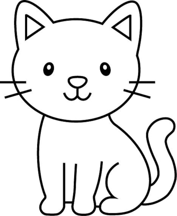 Baby Cat Coloring Page | Printable Cat Coloring Sheet for Kids & Adults | Cat Line Art | file: PDF, PNG, JPG I digital coloring and printing